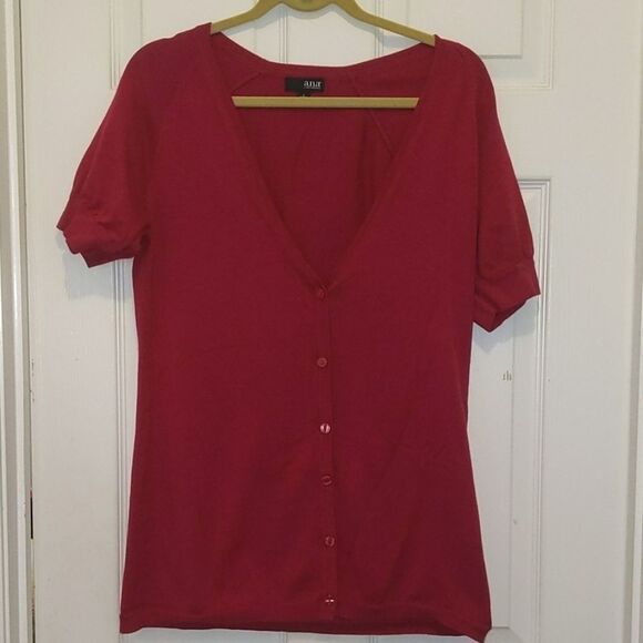A.n.a. fuscia shirt sleeve cardigan Sz L - Picture 1 of 5